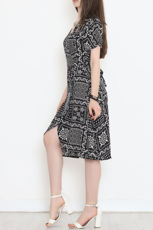 Kimono Elbise Siyahbeyaz - 152341.701. - 3