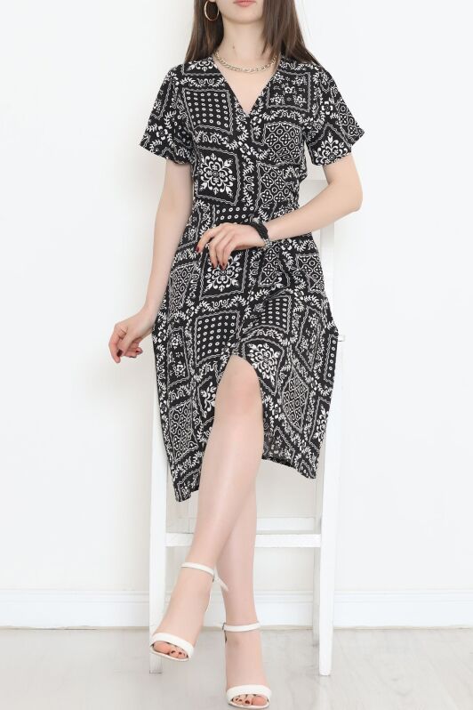 Kimono Elbise Siyahbeyaz - 152341.701. - 5