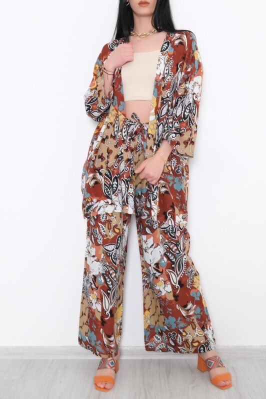Kimono Takım Bejdesenli - 10553.1095. - 1