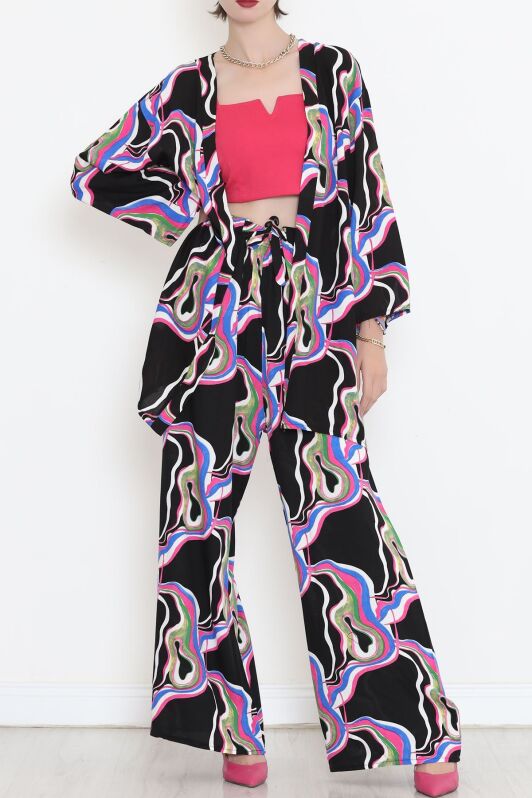 Kimono Takım Siyahfuşya - 10553.1095. - 1