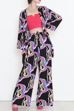 Kimono Takım Siyahfuşya - 10553.1095. - 2
