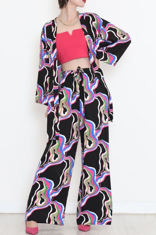 Kimono Takım Siyahfuşya - 10553.1095. - 2