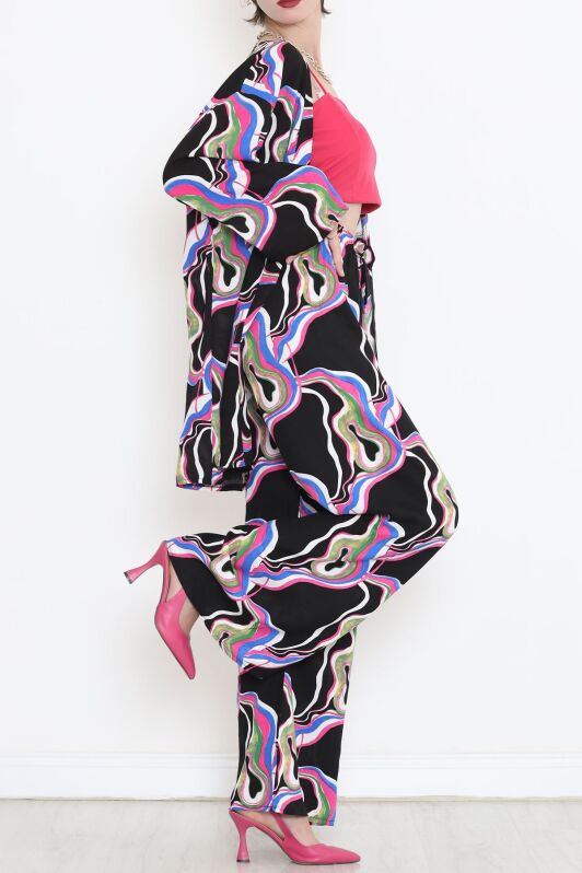 Kimono Takım Siyahfuşya - 10553.1095. - 3