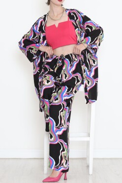 Kimono Takım Siyahfuşya - 10553.1095. - 4