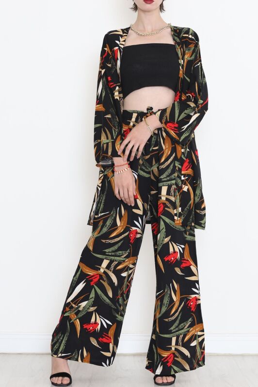 Kimono Takım Siyahyeşil - 10553.1095. - 1