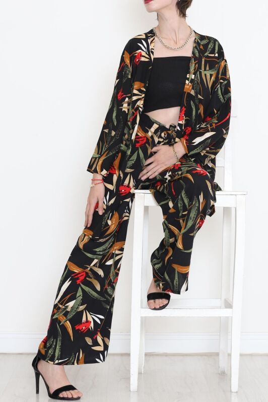 Kimono Takım Siyahyeşil - 10553.1095. - 3