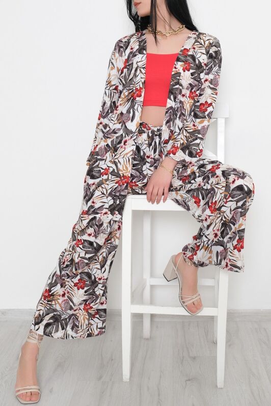 Kimono Takım Yeşilçiçekli - 10553.1095. - 2