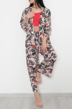 Kimono Takım Yeşilçiçekli - 10553.1095. - 3