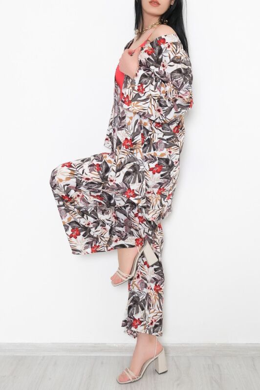Kimono Takım Yeşilçiçekli - 10553.1095. - 4