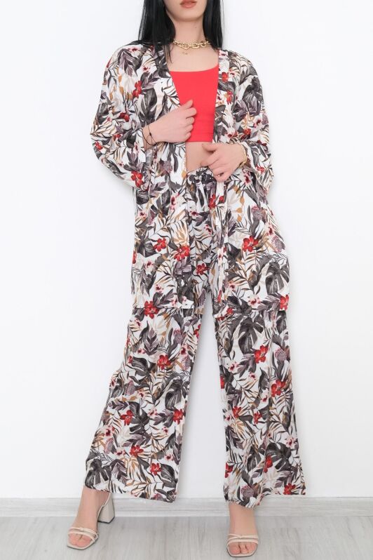 Kimono Takım Yeşilçiçekli - 10553.1095. - 5