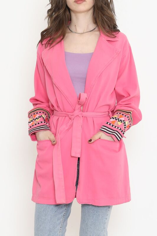 Kolu Nakışlı Ceket Pembe - 2363.1367. - 3