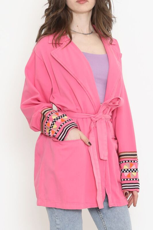 Kolu Nakışlı Ceket Pembe - 2363.1367. - 4