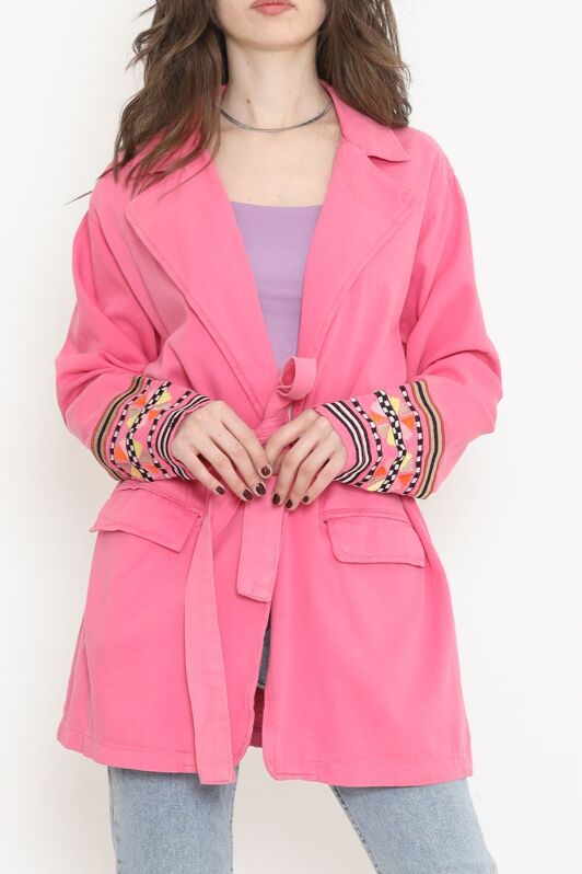 Kolu Nakışlı Ceket Pembe - 2363.1367. - 5