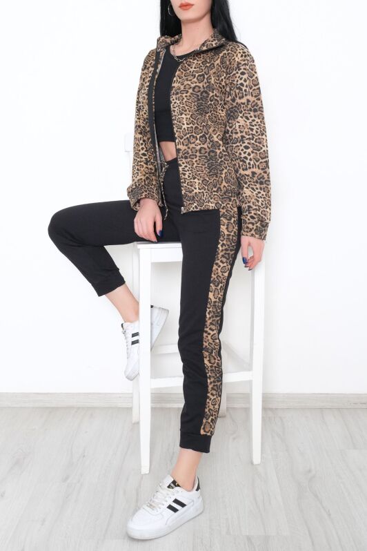 Leopar Fermuarlı Takım Siyah - 10449.5238. - 1