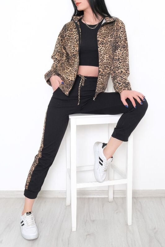 Leopar Fermuarlı Takım Siyah - 10449.5238. - 3