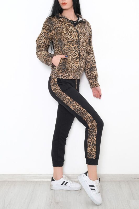 Leopar Fermuarlı Takım Siyah - 10449.5238. - 4