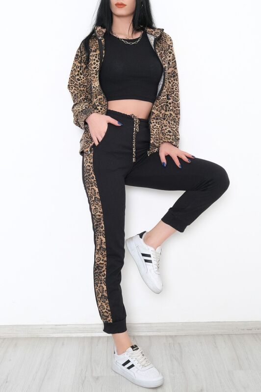 Leopar Fermuarlı Takım Siyah - 10449.5238. - 5