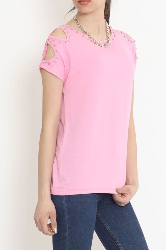 Omuz Dekolteli Bluz Pembe - 11395.599. - 4