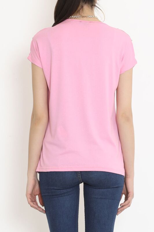 Omuz Dekolteli Bluz Pembe - 11395.599. - 5