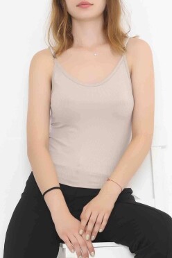 Omzu Taş Askılı Bluz Vizon - 841.1019. - 2