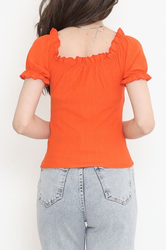 Önü Bağcıklı Bluz Oranj - 12580.631. - 5