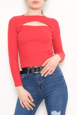 Önü Dekolteli Body Kırmızı - 10703.1567. - 1