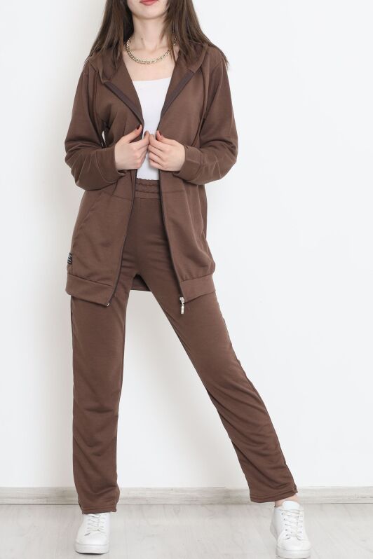 Oversize Fermuarlı Takım Acıkahve - 12620.5238. - 1