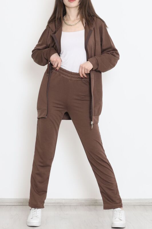 Oversize Fermuarlı Takım Acıkahve - 12620.5238. - 2