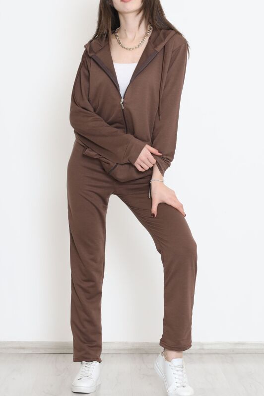 Oversize Fermuarlı Takım Acıkahve - 12620.5238. - 3
