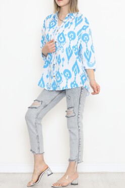 Oversize Gömlek Beyazmavi - 17151.701. - 6