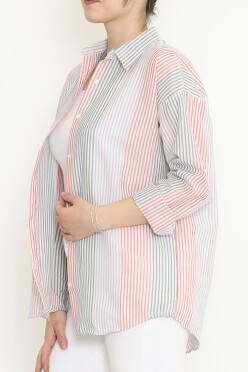 Oversize Gömlek Lilaçizgili - 17151.701. - 2