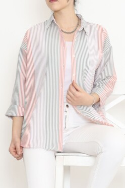 Oversize Gömlek Lilaçizgili - 17151.701. - 4