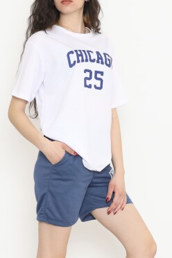Oversize Şortlu Takım İndigo - 12630.5238. - 3