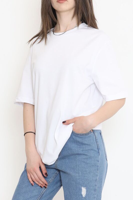Oversize Tişört Beyaz - 17364.1059. - 3