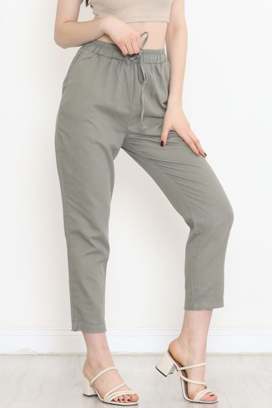 Paça Püsküllü Gabardin Pantolon Haki - 15217.1779. - 3