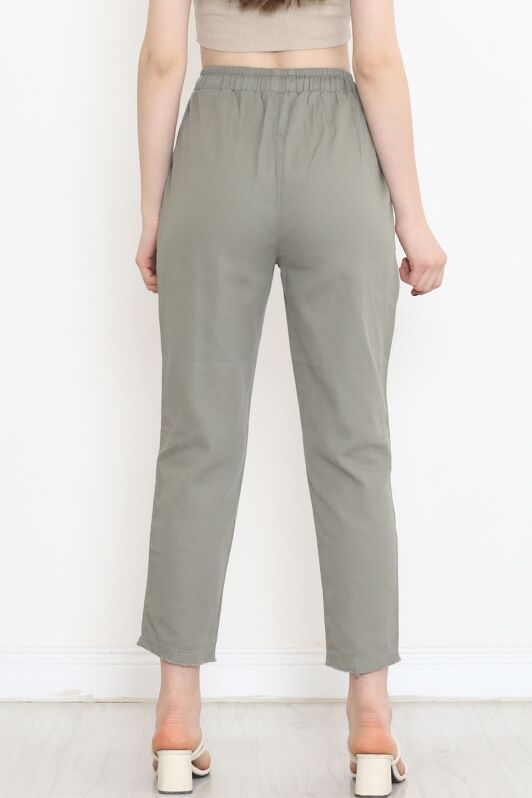 Paça Püsküllü Gabardin Pantolon Haki - 15217.1779. - 5