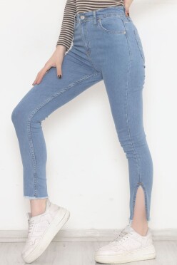 Paça Yırtmaçlı Dar Kot Pantolon Açıkmavi - 5011.1606. - 2