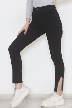 Paça Yırtmaçlı Dar Kot Pantolon Siyah - 5011.1606. - 3