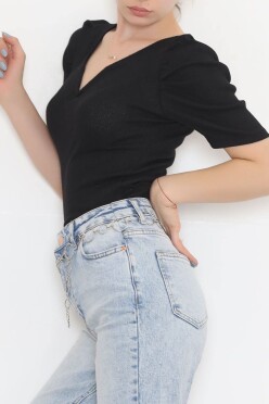 Prenses Kol Bluz Siyah - 11697.1567. - 2