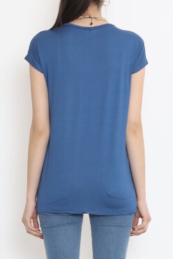 Pul Detaylı Bluz İndigo - 17137.599. - 5