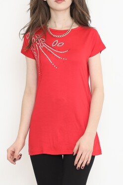 Pul Detaylı Bluz Kırmızı - 17137.599. - 1