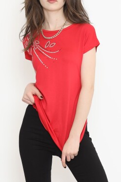 Pul Detaylı Bluz Kırmızı - 17137.599. - 2