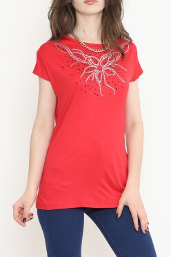 Pul Detaylı Bluz Kırmızı - 17141.599. - 3