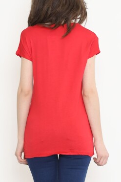 Pul Detaylı Bluz Kırmızı - 17141.599. - 4