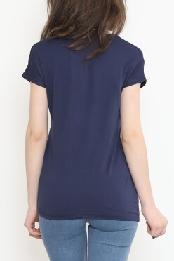 Pul Detaylı Bluz Lacivert - 17141.599. - 5