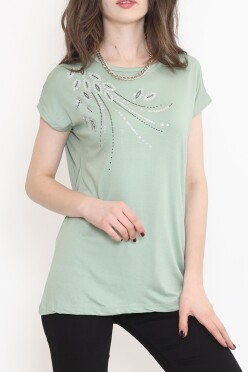 Pul Detaylı Bluz Mint - 17137.599. - 3