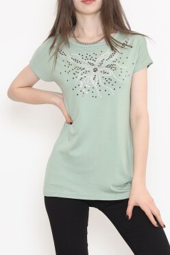 Pul Detaylı Bluz Mint - 17141.599. - 1