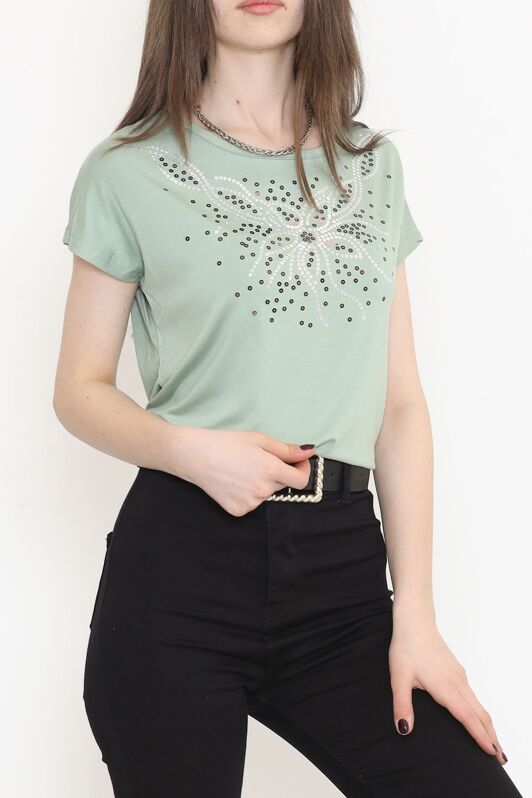 Pul Detaylı Bluz Mint - 17141.599. - 3