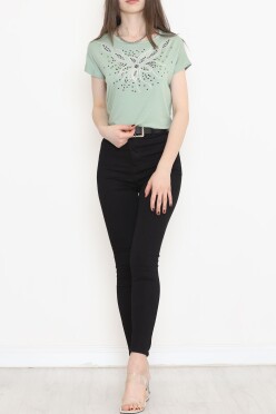 Pul Detaylı Bluz Mint - 17141.599. - 4