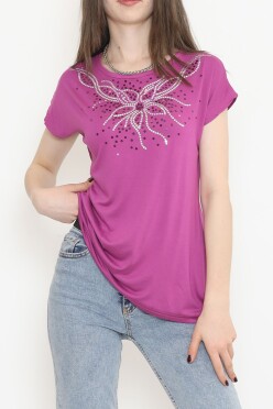 Pul Detaylı Bluz Mor - 17141.599. - 1